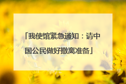 我使馆紧急通知：请中国公民做好撤离准备