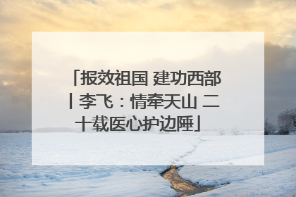 报效祖国 建功西部丨李飞：情牵天山 二十载医心护边陲