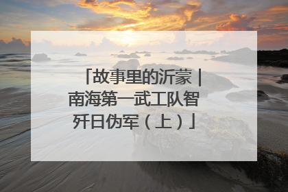 故事里的沂蒙｜南海第一武工队智歼日伪军（上）