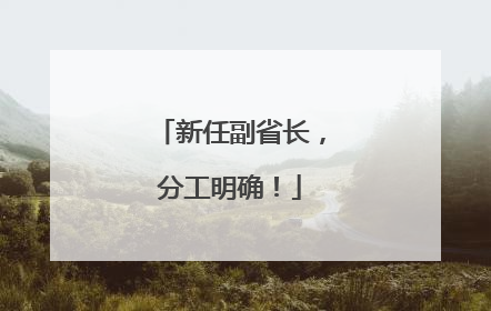 新任副省长，分工明确！