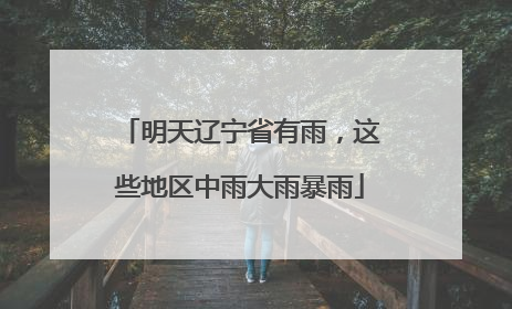 明天辽宁省有雨，这些地区中雨大雨暴雨