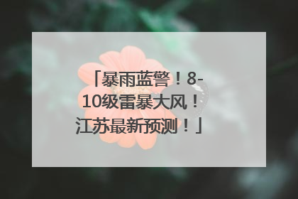 暴雨蓝警！8-10级雷暴大风！江苏最新预测！