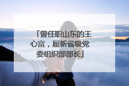 曾任职山东的王心富，履新省级党委组织部部长
