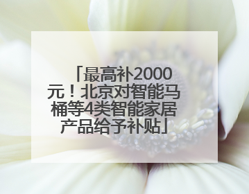 最高补2000元！北京对智能马桶等4类智能家居产品给予补贴