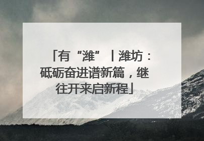 有“潍”丨潍坊：砥砺奋进谱新篇，继往开来启新程