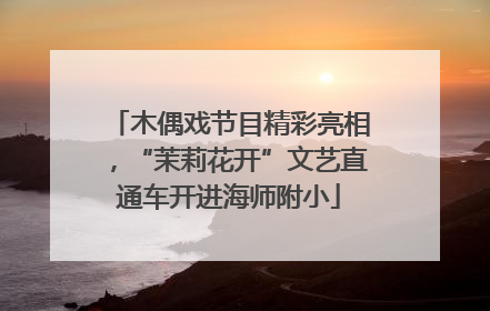 木偶戏节目精彩亮相，“茉莉花开”文艺直通车开进海师附小