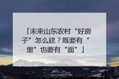 未来山东农村“好房子”怎么建？既要有“里”也要有“面”