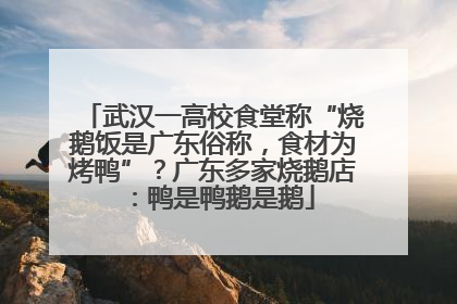 武汉一高校食堂称“烧鹅饭是广东俗称，食材为烤鸭”？广东多家烧鹅店：鸭是鸭鹅是鹅