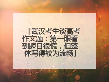 武汉考生谈高考作文题：第一眼看到题目很慌，但整体写得较为流畅
