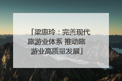 梁惠玲：完善现代旅游业体系 推动旅游业高质量发展
