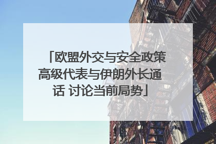 欧盟外交与安全政策高级代表与伊朗外长通话 讨论当前局势