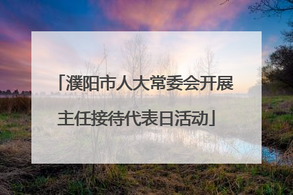 濮阳市人大常委会开展主任接待代表日活动