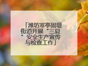 潍坊寒亭固堤街道开展“三夏”安全生产宣传与检查工作