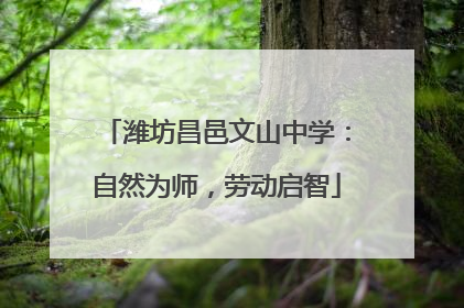 潍坊昌邑文山中学：自然为师，劳动启智