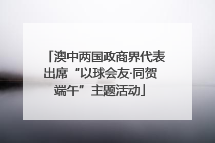 澳中两国政商界代表出席“以球会友·同贺端午”主题活动