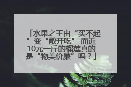 水果之王由“买不起”变“敞开吃” 而近10元一斤的榴莲真的是“物美价廉”吗？