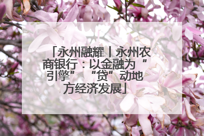 永州融耀丨永州农商银行：以金融为“引擎” “贷”动地方经济发展
