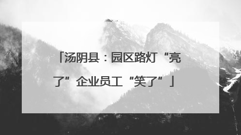 汤阴县：园区路灯“亮了”企业员工“笑了”
