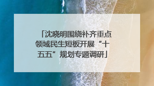 沈晓明围绕补齐重点领域民生短板开展“十五五”规划专题调研