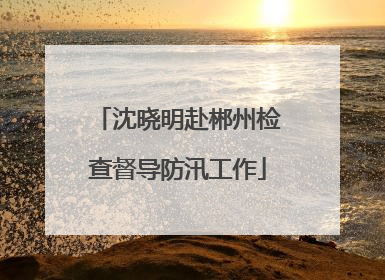 沈晓明赴郴州检查督导防汛工作