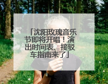 沈阳玫瑰音乐节即将开唱！演出时间表、接驳车指南来了