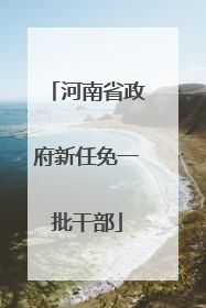 河南省政府新任免一批干部