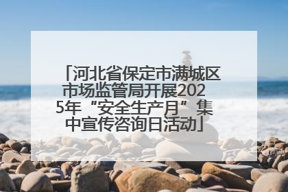 河北省保定市满城区市场监管局开展2025年“安全生产月”集中宣传咨询日活动