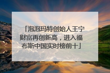 泡泡玛特创始人王宁财富再创新高，进入福布斯中国实时榜前十