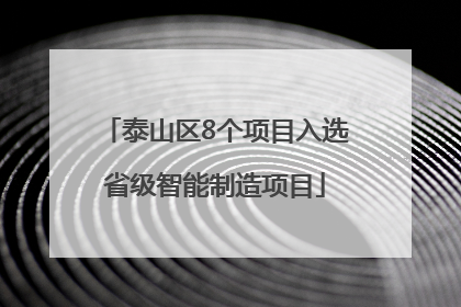 泰山区8个项目入选省级智能制造项目