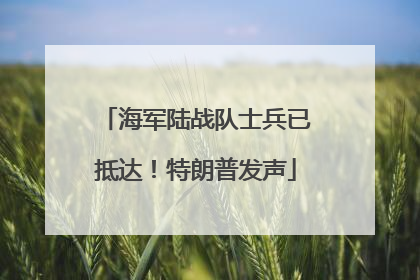 海军陆战队士兵已抵达！特朗普发声