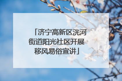 济宁高新区洸河街道阳光社区开展移风易俗宣讲
