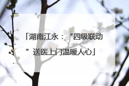 湖南江永：“四级联动”送医上门温暖人心