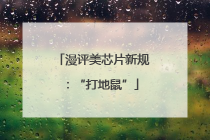 漫评美芯片新规：“打地鼠”