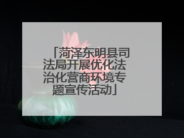菏泽东明县司法局开展优化法治化营商环境专题宣传活动