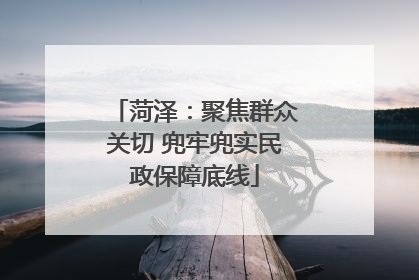 菏泽：聚焦群众关切 兜牢兜实民政保障底线