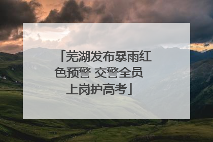 芜湖发布暴雨红色预警 交警全员上岗护高考