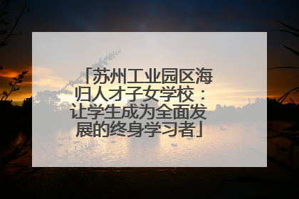 苏州工业园区海归人才子女学校：让学生成为全面发展的终身学习者