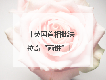 英国首相批法拉奇“画饼”