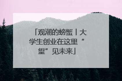 观潮的螃蟹丨大学生创业在这里“望”见未来