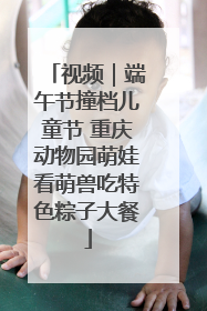 视频｜端午节撞档儿童节 重庆动物园萌娃看萌兽吃特色粽子大餐