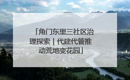 角门东里三社区治理探索｜代建代管推动荒地变花园
