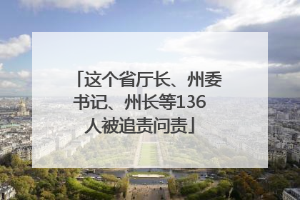 这个省厅长、州委书记、州长等136人被追责问责