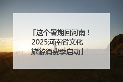 这个暑期回河南！2025河南省文化旅游消费季启动
