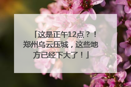 这是正午12点？！郑州乌云压城，这些地方已经下大了！