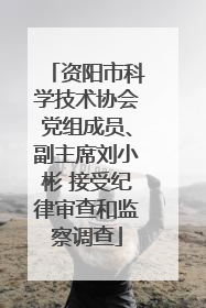 资阳市科学技术协会党组成员、副主席刘小彬 接受纪律审查和监察调查