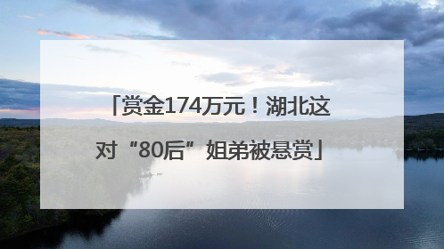 赏金174万元！湖北这对“80后”姐弟被悬赏