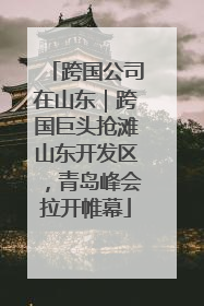 跨国公司在山东｜跨国巨头抢滩山东开发区，青岛峰会拉开帷幕