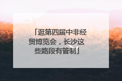 逛第四届中非经贸博览会，长沙这些路段有管制