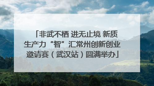 非武不栖 进无止境 新质生产力“智”汇常州创新创业邀请赛（武汉站）圆满举办