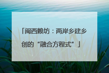 闽西赖坊：两岸乡建乡创的“融合方程式”